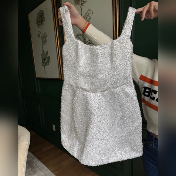 Oh Polly Dominique Embellished Structured A-Line Mini Dress - Picture 4 of 8